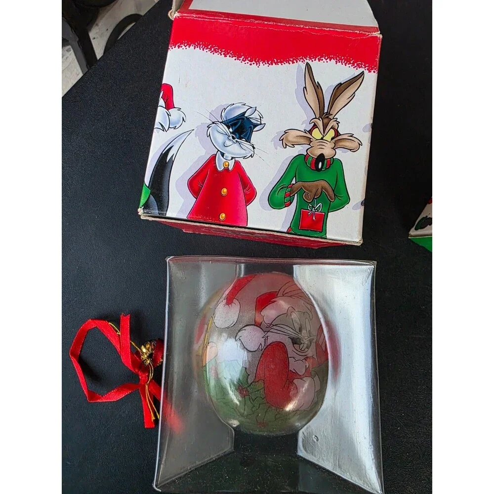 VTG Warner Bros Holiday Ornament Bundle 2 1995 Looney Tunes NewOldStoc Snowglobe